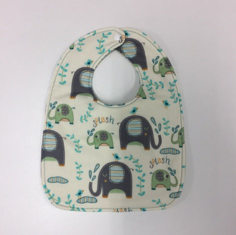 Reversible Bib - Elephants / Stripes