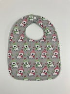 Reversible Bib - Christmas Dogs / Green