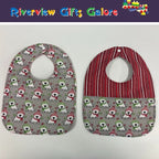 Reversible Bib - Christmas Dogs / Red