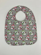 Reversible Bib - Christmas Dogs / Red