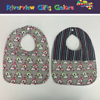 Reversible Bib - Christmas Dogs / Grey