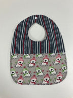 Reversible Bib - Christmas Dogs / Grey