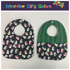 Reversible Bib - Snowman on Grey / Green