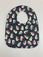 Reversible Bib - Snowman on Grey / Grey