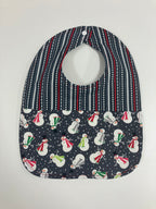 Reversible Bib - Snowman on Grey / Grey