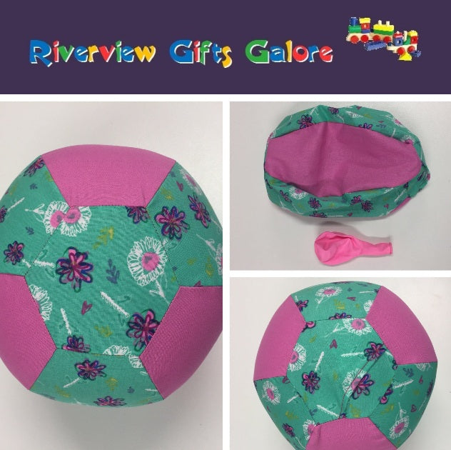 Balloon Ball Cover - Green Flowers / Pink