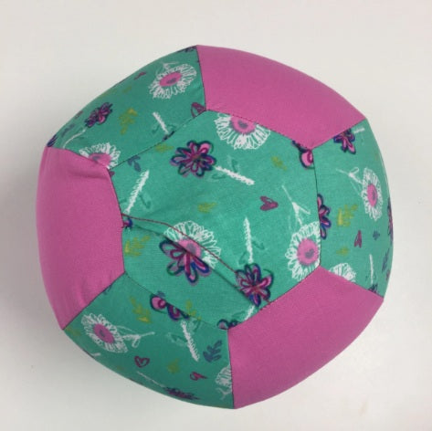 Balloon Ball Cover - Green Flowers / Pink