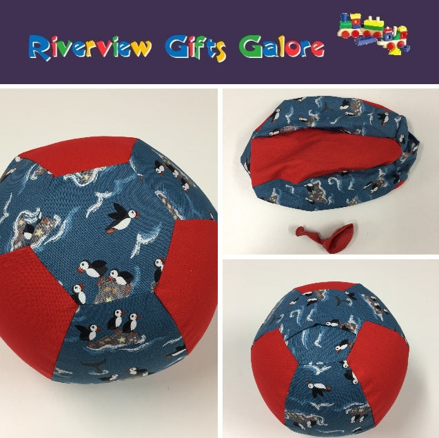 Balloon Ball Cover - Puffin on Blue