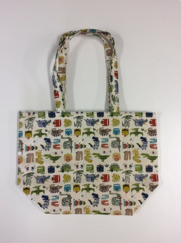 Large Tote Bag – Dinosaurs Cream