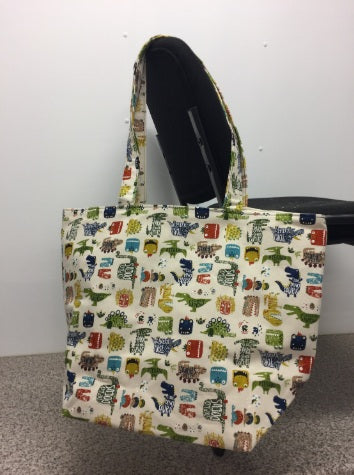 Large Tote Bag – Dinosaurs Cream