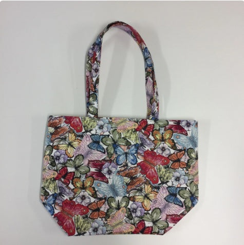 Large Tote Bag – Pastel Butterfly