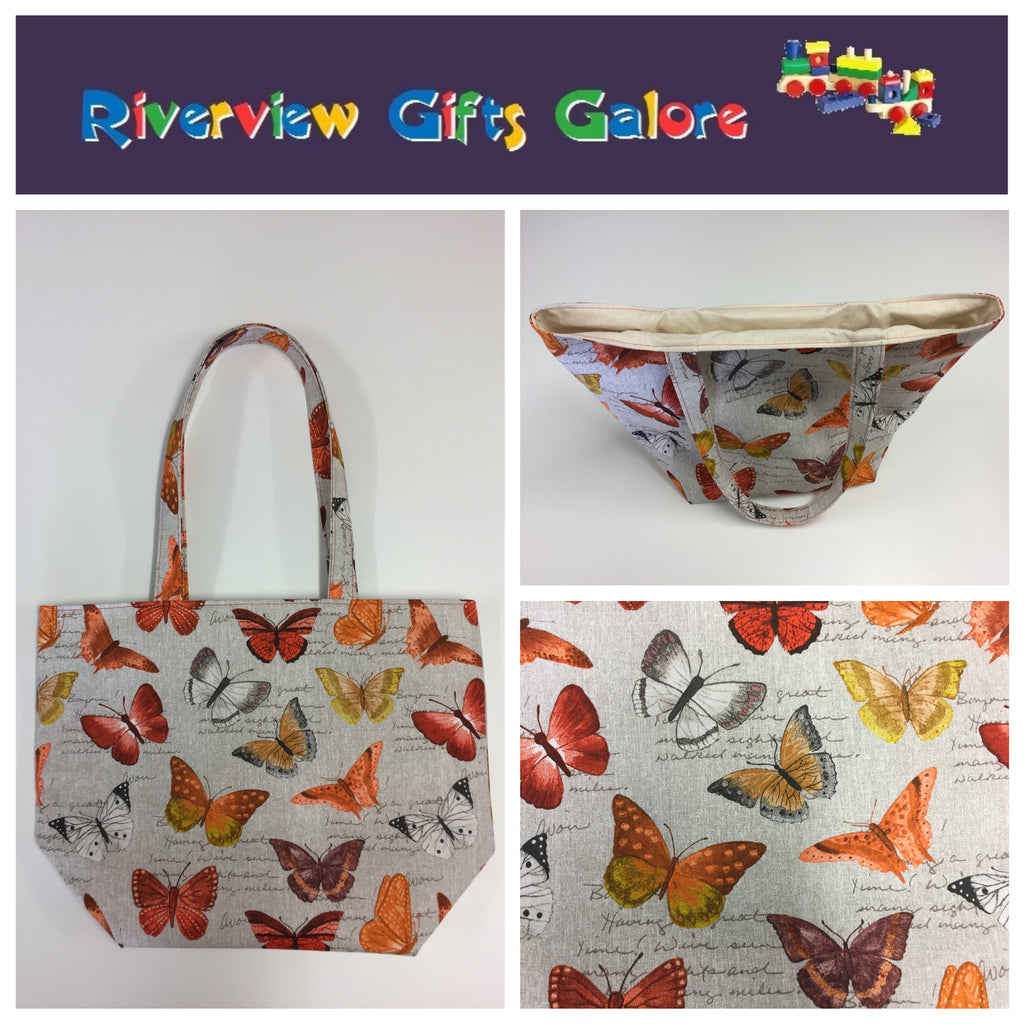Large Tote Bag – Orange Butterfly
