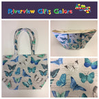 Large Tote Bag – Blue Butterfly