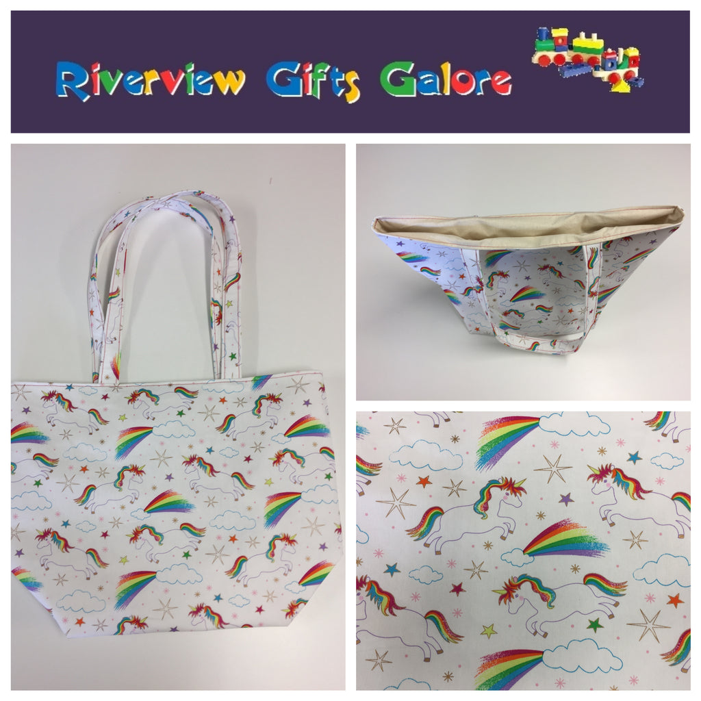 Large Tote Bag – Unicorns & Rainbows