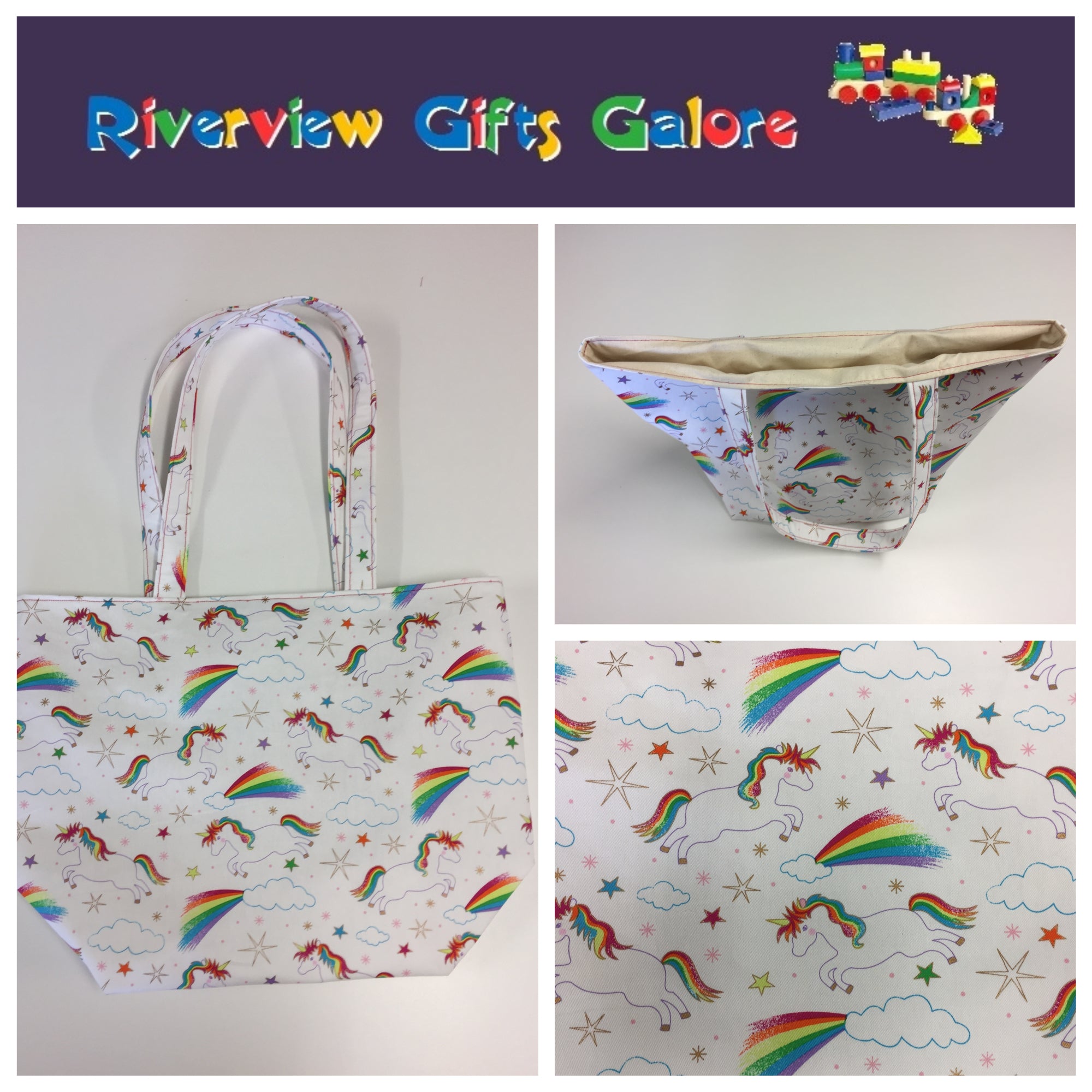 Large Tote Bag – Unicorns & Rainbows