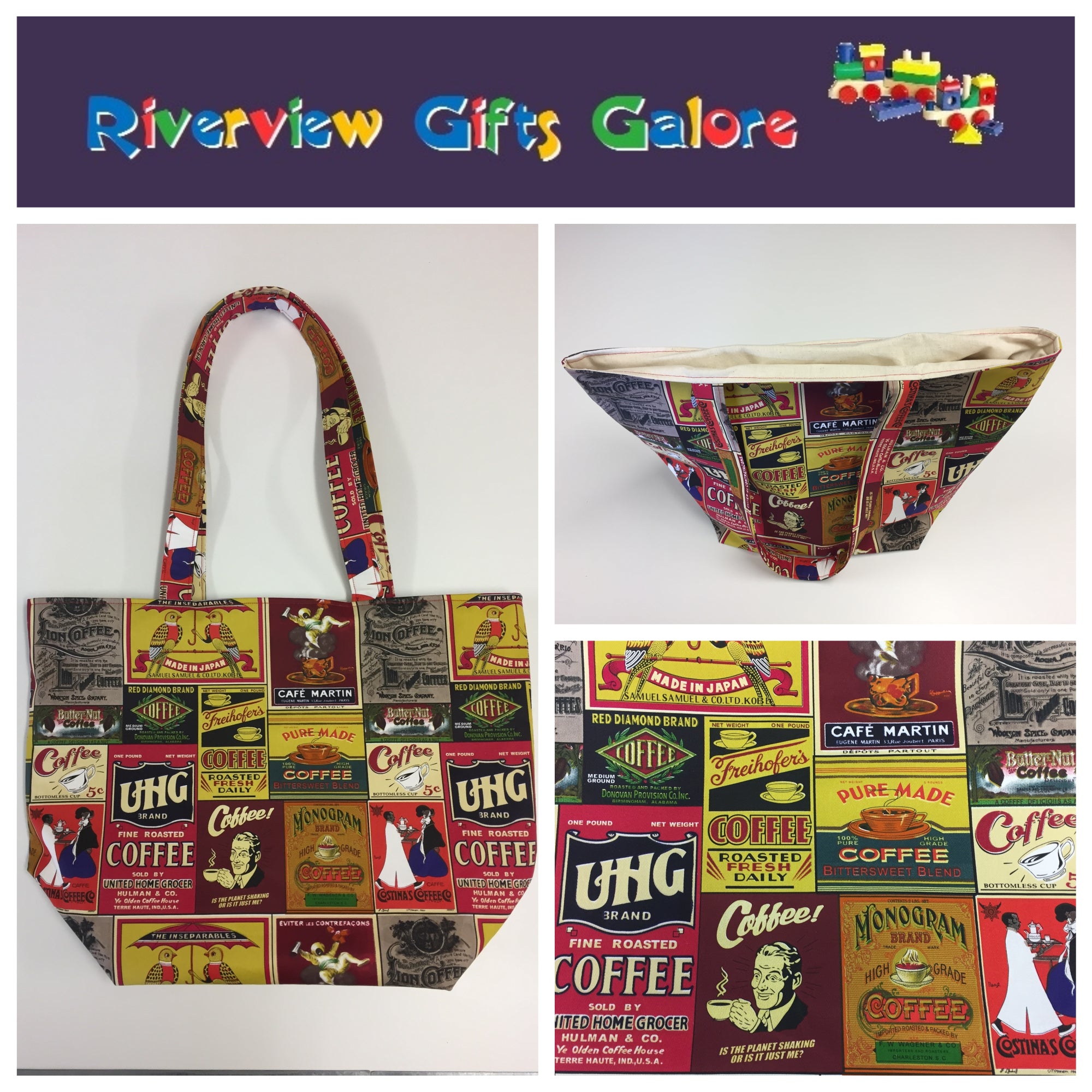 Large Tote Bag – Vintage Coffee