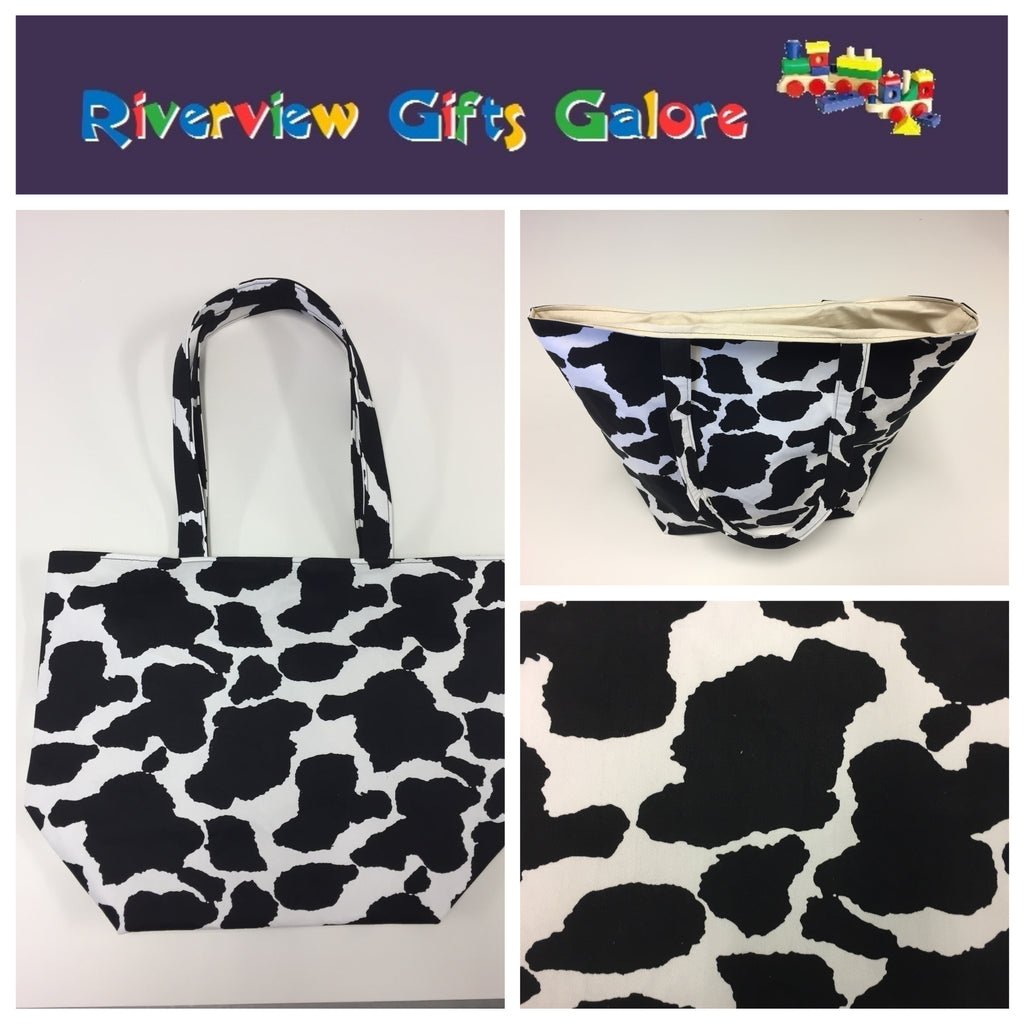 Large Tote Bag – Cow Print