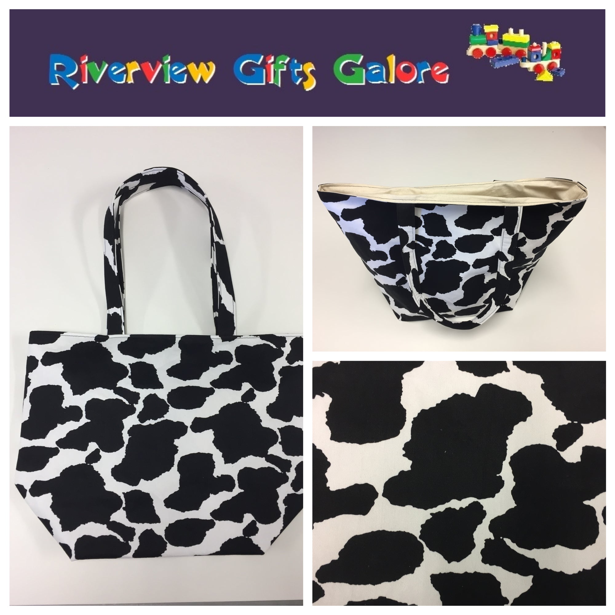 Large Tote Bag – Cow Print