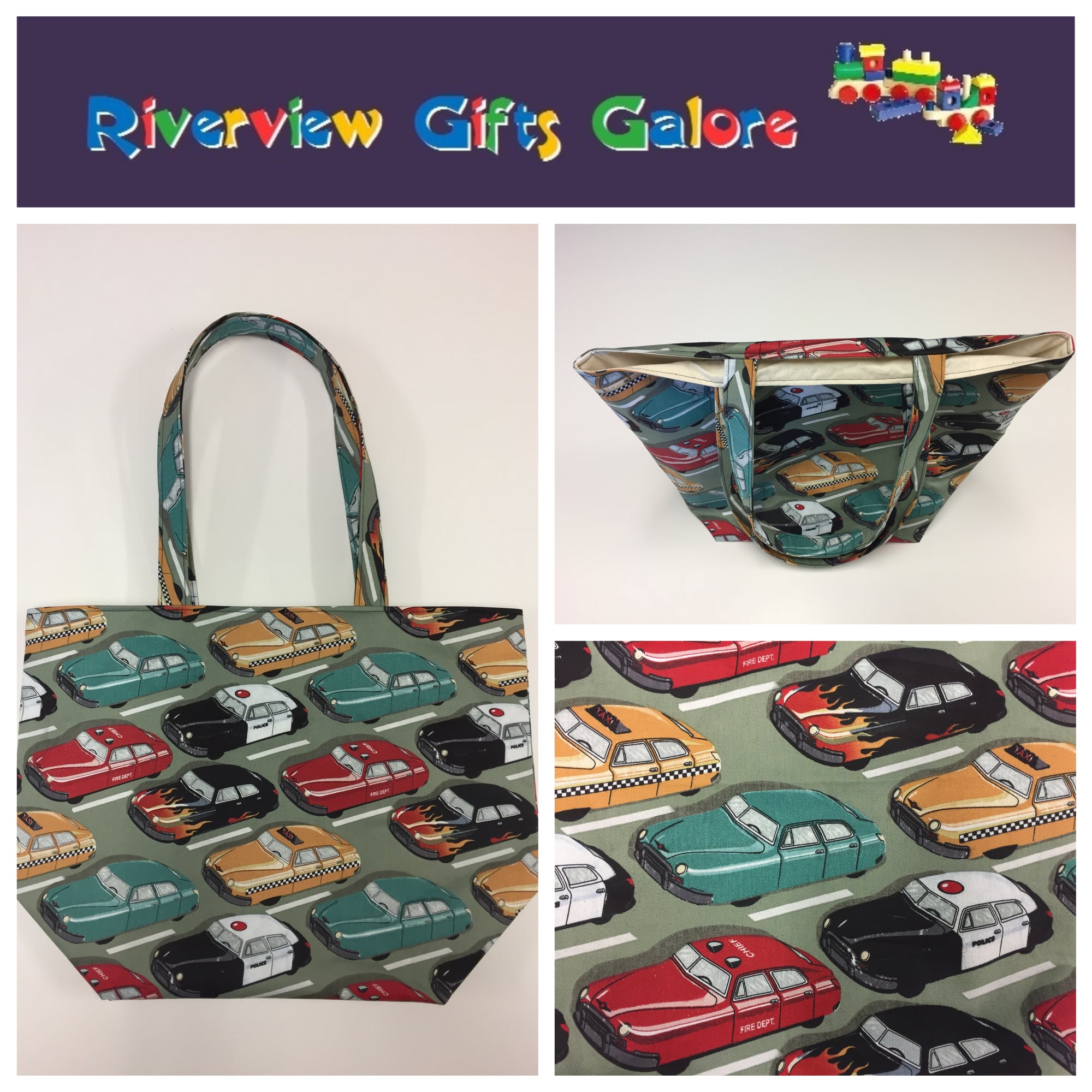 Large Tote Bag – Vintage Cars