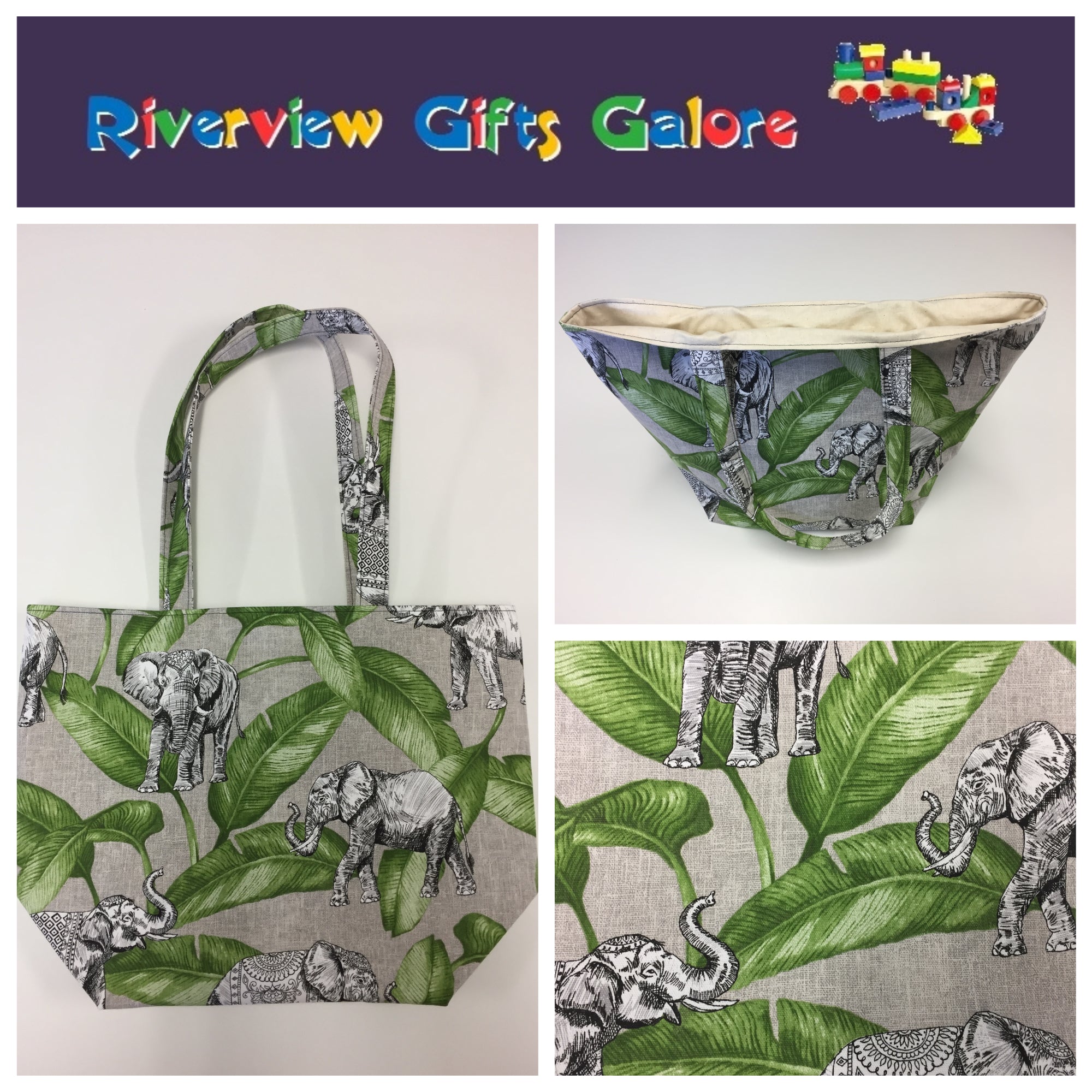 Large Tote Bag – Elephants