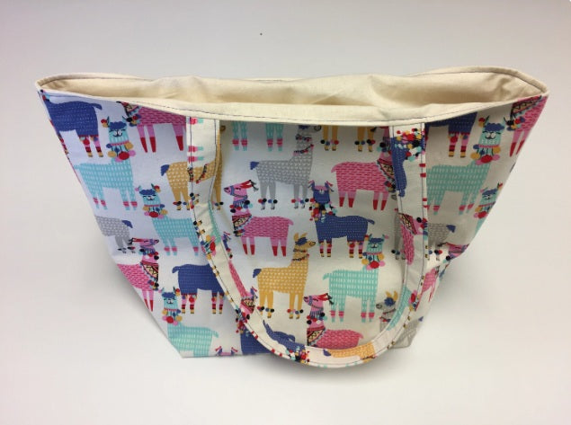 Large Tote Bag – Llamas Cream