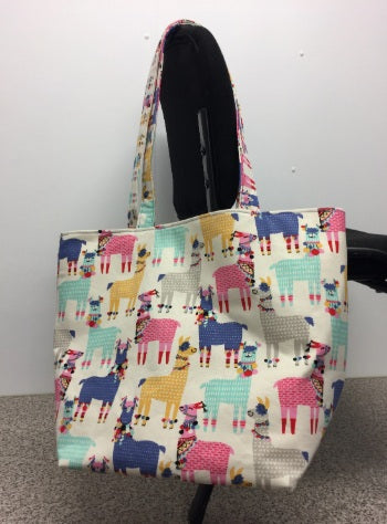 Large Tote Bag – Llamas Cream