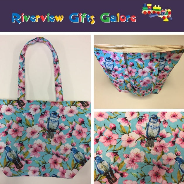 Large Tote Bag – Blue Birds