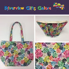 Large Tote Bag – Multi-Coloured Leaves