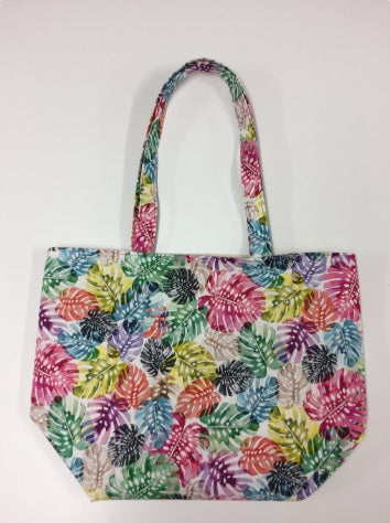 Large Tote Bag – Multi-Coloured Leaves