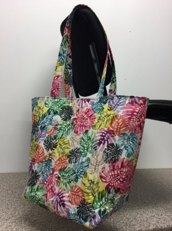Large Tote Bag – Multi-Coloured Leaves