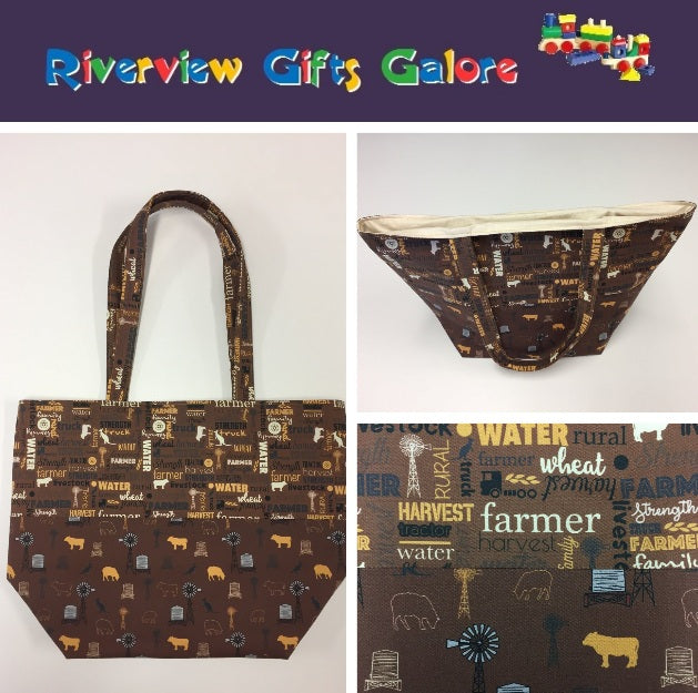 Large Tote Bag – Farmers Fighting Spirit - Words and Animals