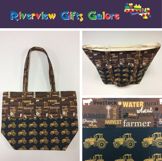 Large Tote Bag – Farmers Fighting Spirit - Words and Tractors