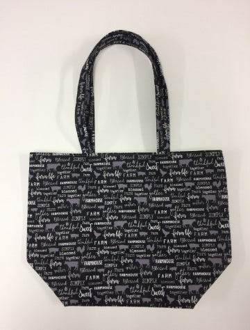 Large Tote Bag – Farm Sweet Farm - Charcoal