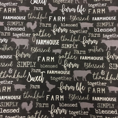 Large Tote Bag – Farm Sweet Farm - Charcoal