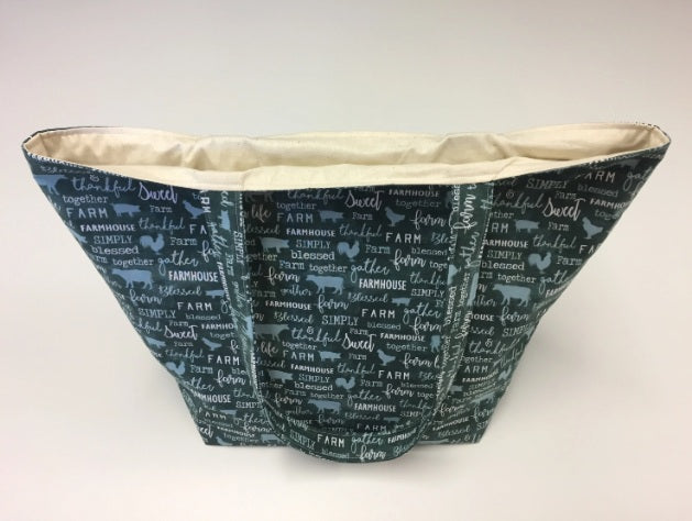 Large Tote Bag – Farm Sweet Farm - Teal