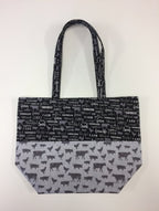 Large Tote Bag – Farm Sweet Farm - Charcoal and Animals