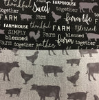 Large Tote Bag – Farm Sweet Farm - Charcoal and Animals