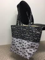 Large Tote Bag – Farm Sweet Farm - Charcoal and Animals