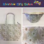 Large Tote Bag with Zip - Daisy Taupe