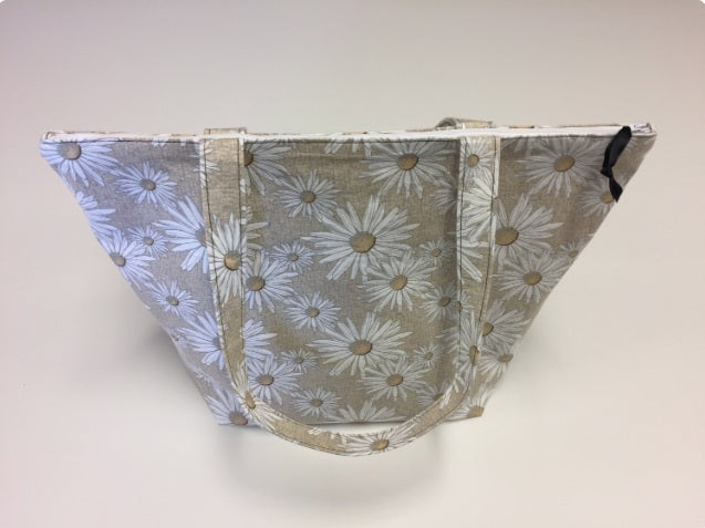 Large Tote Bag with Zip - Daisy Taupe