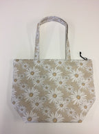 Large Tote Bag with Zip - Daisy Taupe