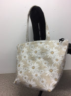 Large Tote Bag with Zip - Daisy Taupe