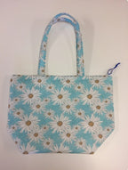 Large Tote Bag with Zip - Daisy Blue