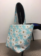 Large Tote Bag with Zip - Daisy Blue