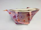 Large Tote Bag with Zip - Crimson Orange Pattern