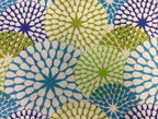 Large Tote Bag with Zip - Blue Green Pattern