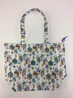 Large Tote Bag with Zip - Bird Houses