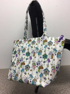 Large Tote Bag with Zip - Bird Houses