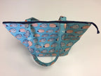 Large Tote Bag with Zip - Echidnas Blue