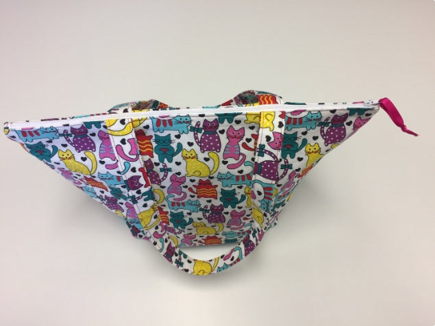 Large Tote Bag with Zip - Multi Coloured Cats